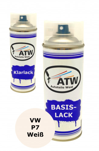 Autolack für VW P7 Weiß+400ml Klarlack Set